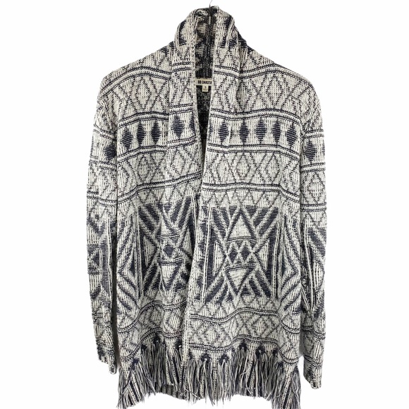 BB Dakota Mandala Aztec Fringe Knit Cardigan Small - Picture 3 of 9
